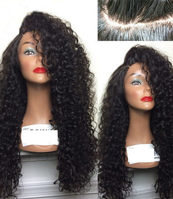 black curly wig lace front