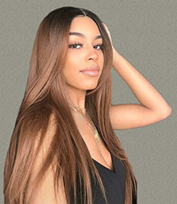 long brown straight wigs