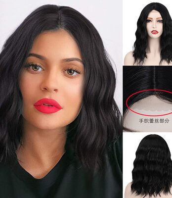 black bob wigs short synthetic curly wigs