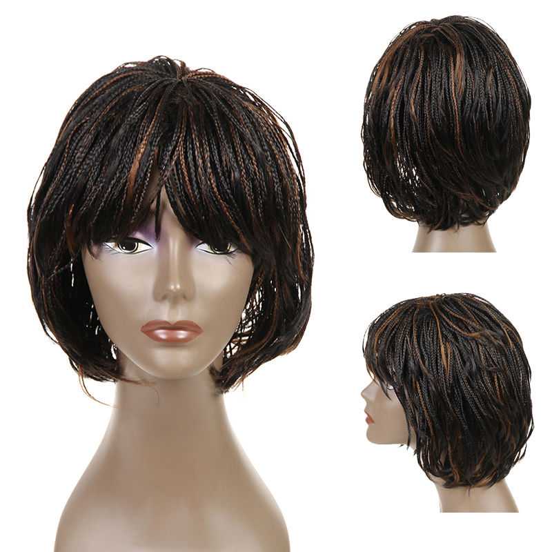 Mix Color Braided Wigs with bangs